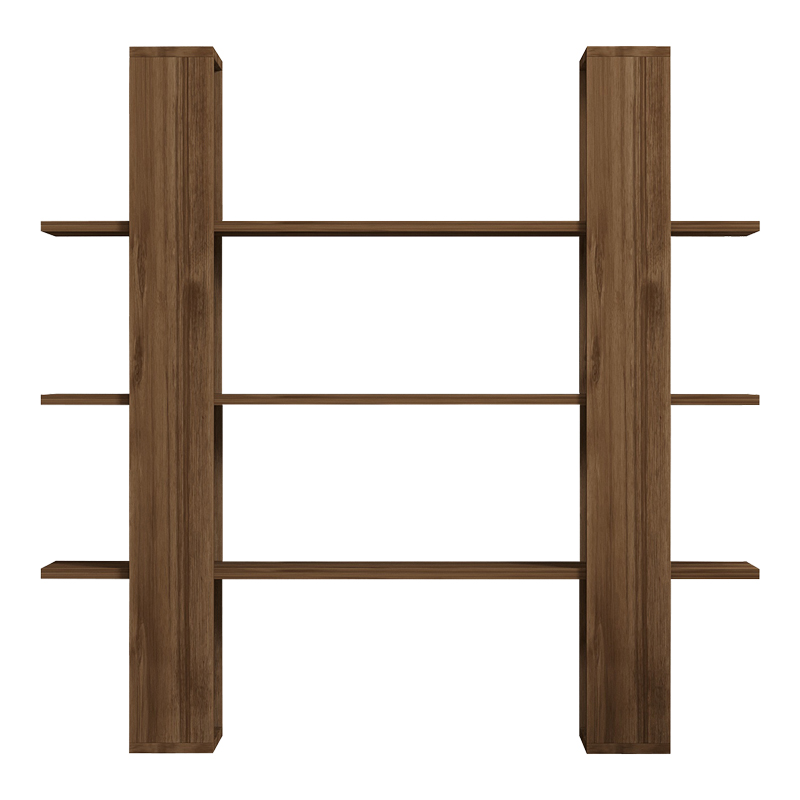 Βιβλιοθήκη Yotek σε καρυδί απόχρωση 120x23x120εκ - Image 4