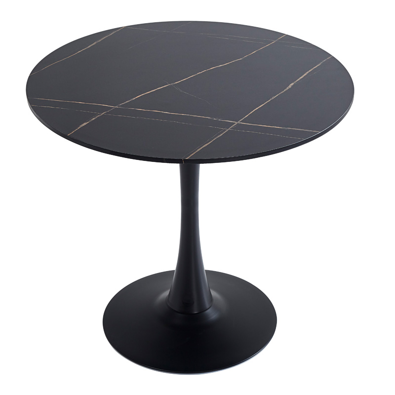 Τραπέζι Balou II MDF σε απόχρωση μαύρο μαρμάρου Φ80x75εκ - Image 2