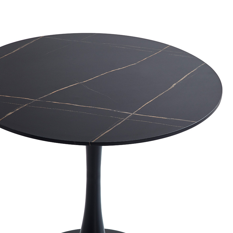 Τραπέζι Balou II MDF σε απόχρωση μαύρο μαρμάρου Φ80x75εκ - Image 3