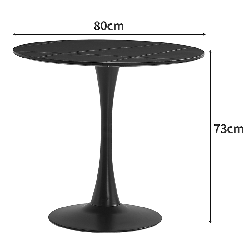 Τραπέζι Balou II MDF σε απόχρωση μαύρο μαρμάρου Φ80x75εκ - Image 4