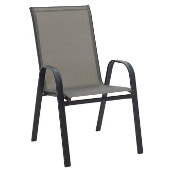 Πολυθρόνα Calan pakoworld μέταλλο μαύρο-textilene μαύρο 55x75x90 εκ 130-000009