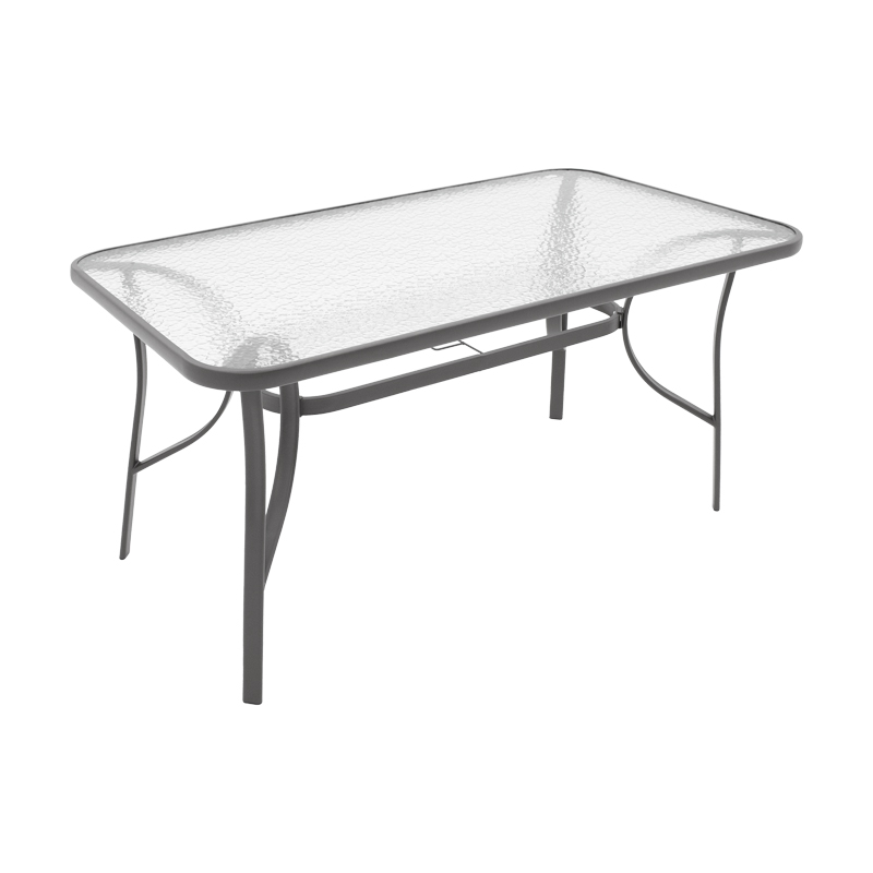 Τραπέζι Ensure μέταλλο ανθρακί-γυαλί 120x70x70εκ - Image 3