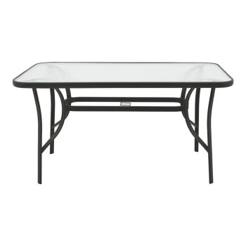 Alternative view of Τραπέζι Ensure  μέταλλο μαύρο-γυαλί 140x80x70εκ