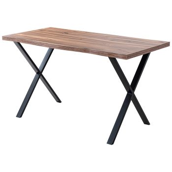 Τραπέζι Gilda pakoworld καρυδί-μαύρο 130x70x74εκ 181-000022