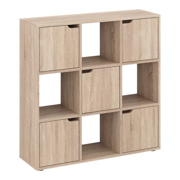 Βιβλιοθήκη Bookel pakoworld σε sonoma απόχρωση 88.5x27.5x89.3εκ 184-000112