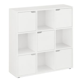 Βιβλιοθήκη Bookel pakoworld σε λευκή απόχρωση 88.5x27.5x89.3εκ 184-000113
