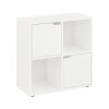 Βιβλιοθήκη Bookel pakoworld σε λευκή απόχρωση 59.6x27.5x60.4εκ 184-000115