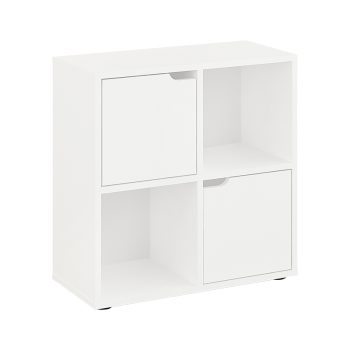 Βιβλιοθήκη Bookel pakoworld σε λευκή απόχρωση 59.6x27.5x60.4εκ 184-000115