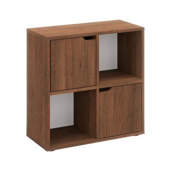 Βιβλιοθήκη Bookel pakoworld σε καρυδί απόχρωση 59.6x27.5x60.4εκ 184-000116
