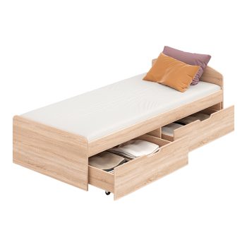 Κρεβάτι Regan pakoworld με συρτάρια σε oak απόχρωση 90x200εκ 184-000117