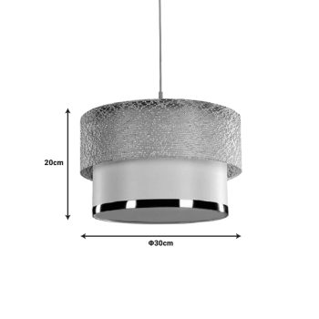 Alternative view of Φωτιστικό οροφής PWL-1090  Ε27 σε λευκή-χρυσή απόχρωση Φ30x20εκ