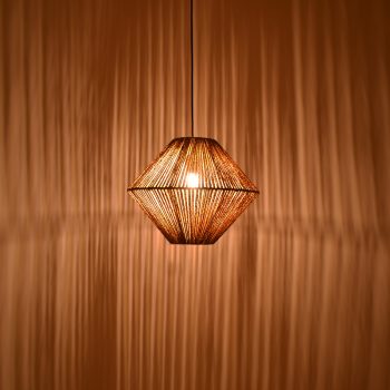 Alternative view of Φωτιστικό οροφής Palmo Inart Ε27 rope σε φυσική απόχρωση Φ40x32εκ