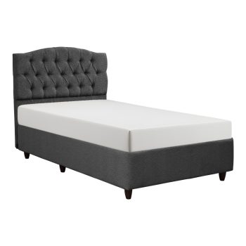 Κρεβάτι Lanse I pakoworld μπουκλέ σε ανθρακί απόχρωση 120x200εκ 322-000026
