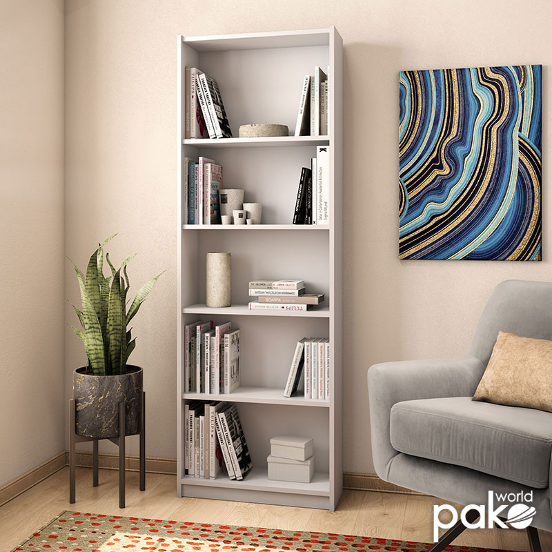 Βιβλιοθήκη Max σε λευκό χρώμα 58x23x170εκ - Image 2