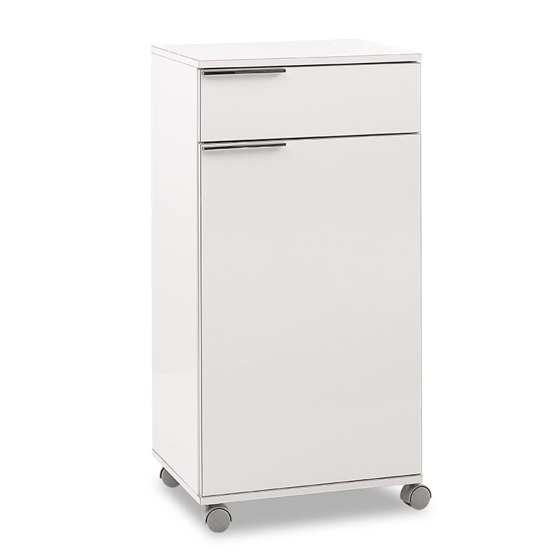 Ντουλάπι Chad pakoworld τροχήλατο με συρτάρι λευκό gloss 50x40x100εκ 039-000136