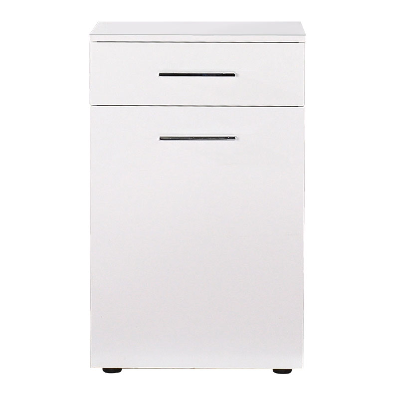 Ντουλάπι μπάνιου Chad με καλάθι απλύτων λευκό gloss 52x38x83εκ - Image 5