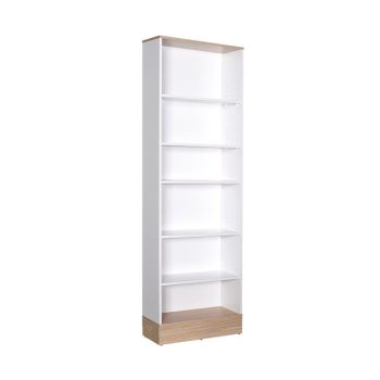 Βιβλιοθήκη Bator pakoworld σε λευκό- oak χρώμα 60x26x197εκ 039-000204