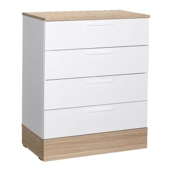 Συρταριέρα Pelita pakoworld σε λευκή-oak απόχρωση 72x40x88εκ 039-000209