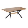 Τραπέζι Jessamy pakoworld επεκτεινόμενο MDF 43mm σε φυσική απόχρωση και πόδι μεταλλικό μαύρο 160/200x90x76εκ 101-000120