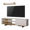 Σύνθετο σαλονιού Saloon pakoworld σε λευκή-oak απόχρωση 160x35.5x44εκ 119-001227