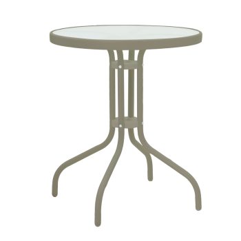 Τραπέζι Watson pakoworld μέταλλο σαμπανιζέ-γυαλί Φ60x70εκ 130-000088