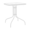 Τραπέζι Watson pakoworld μέταλλο λευκό- γυαλί 70x70x70εκ 130-000089
