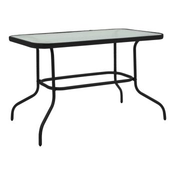 Τραπέζι Valor pakoworld μέταλλο μαύρο-γυαλί 110x60x70εκ 130-000094