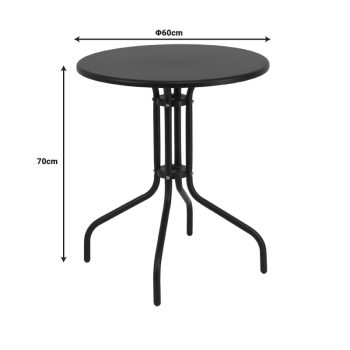 Alternative view of Τραπέζι Vergo  ανθρακί μέταλλο Φ60x70εκ
