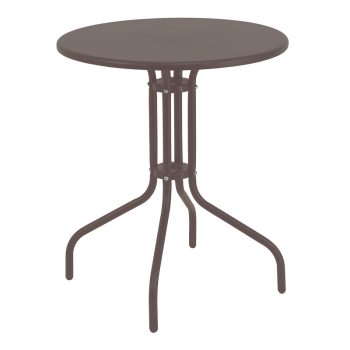 Τραπέζι Vergo pakoworld καφέ μέταλλο Φ60x70εκ 130-000104
