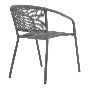 Alternative view of Πολυθρόνα Lindaria  στοιβαζόμενη μέταλλο-pe rattan σε ανθρακί απόχρωση 54x63x74εκ