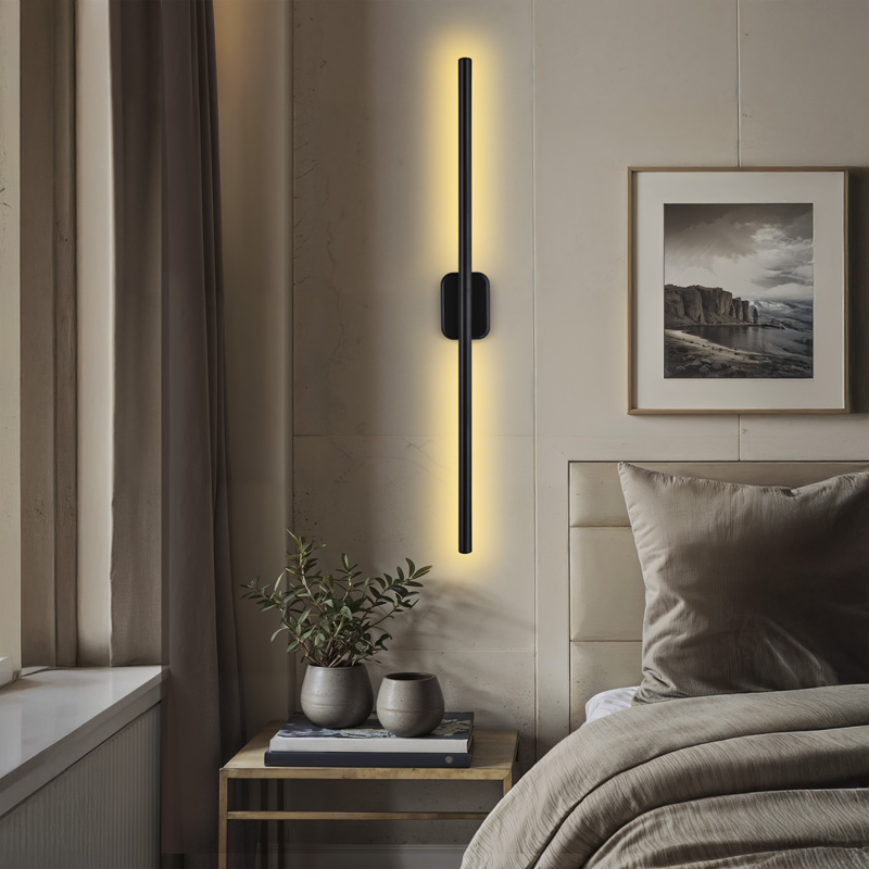 Φωτιστικό τοίχου-απλίκα Senio Led μαύρο 75x6x6εκ - Image 2