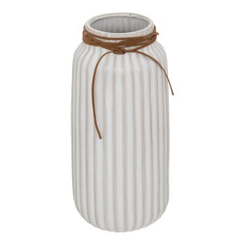 Βάζο Whiten pakoworld κεραμικό σε λευκή απόχρωση Φ13x28εκ 199-000587