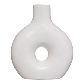 Alternative view of Βάζο Wanif  κεραμικό σε λευκή απόχρωση 17x7x19.5εκ