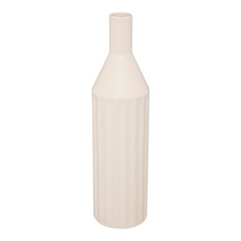 Βάζο Drego pakoworld κεραμικό σε μπεζ απόχρωση Φ8x30εκ 199-000632