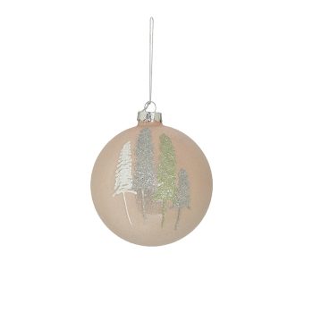ΜΠΑΛΑ XMAS ΓΥΑΛΙΝΗ ΡΟΖ/ΧΡΥΣΗ/ΑΣΗΜΙ Φ8Χ8