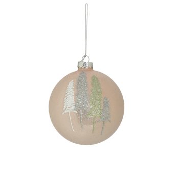 ΜΠΑΛΑ XMAS ΓΥΑΛΙΝΗ ΡΟΖ/ΧΡΥΣΗ/ΑΣΗΜΙ Φ10Χ10