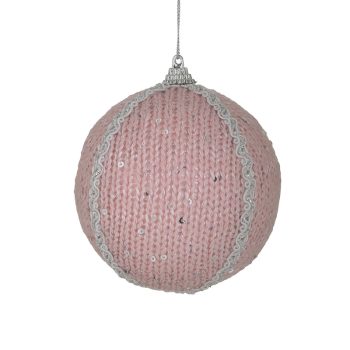 ΜΠΑΛΑ XMAS POLYFOAM ΠΛΕΚΤΗ ΡΟΖ/ΑΣΗΜΙ Φ10X10