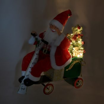ΑΓΙΟΣ ΒΑΣΙΛΗΣ ΣΕ ΚΑΡΟΤΣΙ ΜΕ LED/ΚΙΝΗΣΗ/ΜΟΥΣΙΚΗ ΥΦΑΣΜΑΤΙΝΟΣ/ΜΕΤΑΛΛΙΚΟΣ ΚΟΚΚΙΝΟΣ/ΛΕΥΚΟΣ 58Χ38Χ60