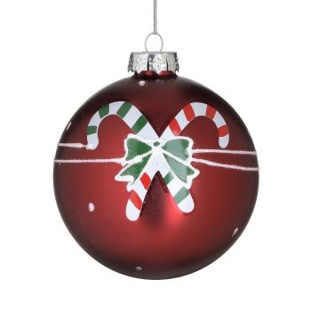 ΜΠΑΛΑ XMAS ΓΥΑΛΙΝΗ ΚΟΚΚΙΝΗ Φ10