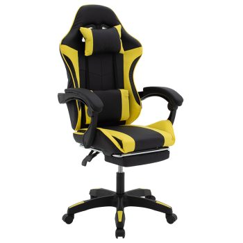 Καρέκλα γραφείου Runner gaming pakoworld PVC μαύρο-ύφασμα κίτρινο 252-000003