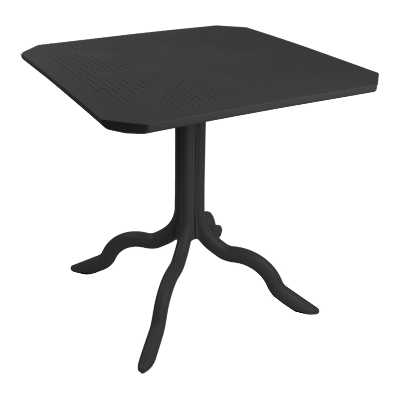 Τραπέζι Icon pakoworld PP σε ανθρακί απόχρωση 80x80x74.5εκ 253-000116