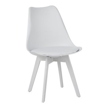 Καρέκλα Gaston I pakoworld PP-PU σε λευκή απόχρωση 53.5x48.5x81