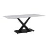Τραπέζι Tafel pakoword Sintered stone λευκό με μεταλλικά πόδια σε μαύρη απόχρωση 180x90x76εκ 278-000017
