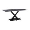 Τραπέζι Tafel pakoword Sintered stone μαύρο με μεταλλικά πόδια σε μαύρη απόχρωση 180x90x76εκ 278-000018