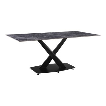 Τραπέζι Tafel pakoword Sintered stone μαύρο με μεταλλικά πόδια σε μαύρη απόχρωση 180x90x76εκ 278-000018