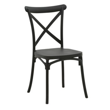 Καρέκλα Crossie pakoworld pp σε ανθρακί απόχρωση 38x46.5x82εκ 326-000024