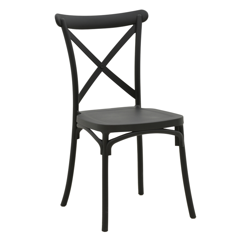 Καρέκλα Crossie pakoworld pp σε ανθρακί απόχρωση 38x46.5x82εκ 326-000024