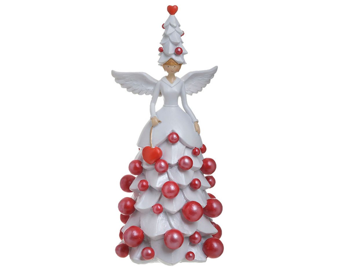 ΑΓΓΕΛΟΣ RESIN ΜΕ ΚΑΡΔΙΑ ΛΕΥΚΟΣ/ΚΟΚΚΙΝΟΣ 11Χ10Χ23cm