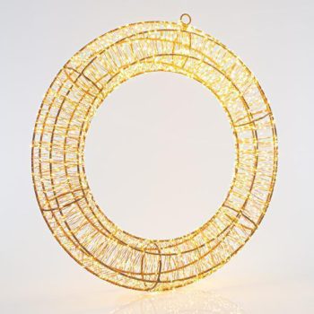 ΣΤΕΦΑΝΙ ΦΩΤΙΖΟΜΕΝΟ 960 ΘΕΡΜΑ LED, ΜΕ ΜΕΤΑΣΧΗΜΑΤΙΣΤΗ, ΧΑΛΚΟΥ, 38cm, IP44