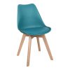 Καρέκλα Gaston pakoworld PP-PU μπλε απόχρωση- φυσικό πόδι 58x47x85εκ 029-000339